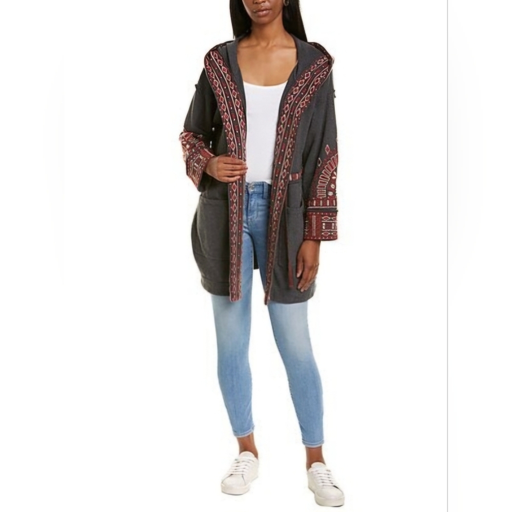 Johnny Was Uriah Silk-Blend Kimono Size: XS